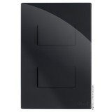 Conjunto Interruptor Duplo (1 Simples + 1 Paralelo) 4x2 - RECTA Preto Black Gloss